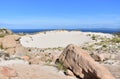 Giant sand dune on a cliff. Duna Rampante de Monte Branco or Rampant Dune of Monte Blanco. Costa da Morte, CamariÃÂ±as, Spain. Royalty Free Stock Photo