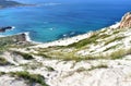 Giant sand dune on a cliff. Duna Rampante de Monte Branco or Rampant Dune of Monte Blanco. Costa da Morte, CamariÃÂ±as, Spain. Royalty Free Stock Photo