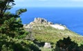 Giant sand dune on a cliff. Duna Rampante de Monte Branco or Rampant Dune of Monte Blanco. Costa da Morte, CamariÃÂ±as, Spain. Royalty Free Stock Photo