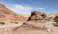 Giant Sandstone Boulder near the Red Canyon in Israel Royalty Free Stock Photo