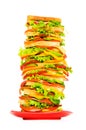Giant sandwich isolated Royalty Free Stock Photo