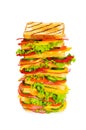 Giant sandwich isolated on the white Royalty Free Stock Photo