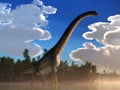 Giant Sauropod in a Lake Royalty Free Stock Photo