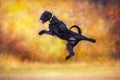 Giant Schnauzer jump for toy