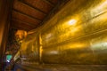 Giant sculpture of a Buddha at the Wat Pho. Bangkok