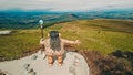 Giant sculpture on Mullaghcarn mountain top, Scenic views of Ireland