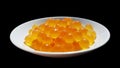 Giant sea catfish roe, arius thalassinus, fish eggs on plate with path clipping masks Royalty Free Stock Photo