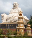 Giant Seated Buddha at Vinh Trang Temple in Vietnam Royalty Free Stock Photo