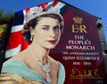giant sign to honour and remember the Queen