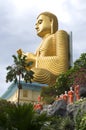 Giant sitting Buddha at the Golden temple. Dambulla. Sri Lanka