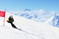 Giant Slalom ski racer Royalty Free Stock Photo