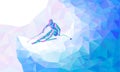 Giant Slalom Ski Racer silhouette. Vector illustration Royalty Free Stock Photo