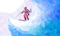 Giant Slalom Ski Racer silhouette. Vector illustration Royalty Free Stock Photo