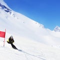 Giant Slalom ski racer Royalty Free Stock Photo