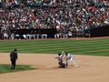 Giant slides into second as he steals a base