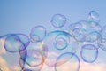 Giant soap bubbles floating in the air Royalty Free Stock Photo