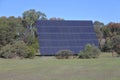 Giant solar panel facing the sun on a sunny day outdoors