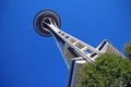 The giant Space Needle seen from below