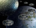 Giant spaceship and UFO fleet attack Earth