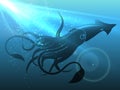 Giant Squid Illustration Royalty Free Stock Photo