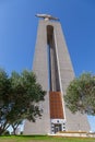 A giant statue of Christ in Lisbon. A modern monument of the Catholic