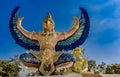 Giant statue of Garuda in the Buddhist temple Royalty Free Stock Photo