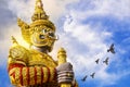 Giant statue of God, Thao Wessuwan magical at the Thai temple Royalty Free Stock Photo