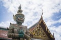 Giant statue at Temple of the Emerald Buddha Wat phra kaew ,Bangkok,Thailand Royalty Free Stock Photo