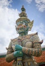 Giant statue at Temple of the Emerald Buddha Wat phra kaew ,Bangkok,Thailand Royalty Free Stock Photo