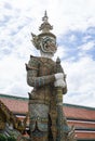 the Giant statue at Temple of the Emerald Buddha Wat phra kaew ,Bangkok,Thailand Royalty Free Stock Photo