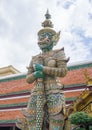 The Giant statue at Temple of the Emerald Buddha Wat phra kaew ,Bangkok,Thailand Royalty Free Stock Photo