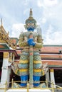 Giant statue thai style at the Thai temple in the royal grand palace