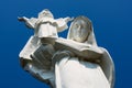 Giant statue of the Virgin Mary with Jesus in his arms against a blue sky close-up in Vung T Royalty Free Stock Photo