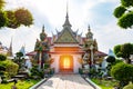 Giant statue at Wat Arun (Sunrise Temple), Bangkok, Thailand