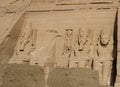 GIANT STATUES OF RAMSES II IN ABU SIMBEL TEMPLE Royalty Free Stock Photo