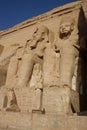 GIANT STATUES OF RAMSES II IN ABU SIMBEL TEMPLE Royalty Free Stock Photo