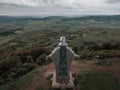 A giant steel sculpture called the Heart of Jesus on Mount Gordon near the village of Lupeni in Romania