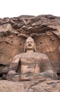 Giant stone Buddha, Yuangang Caves, Datong Royalty Free Stock Photo