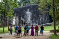 The giant stone carved standing Buddha statue at Buduruwagala, near Wellawaya in central Sri Lanka.