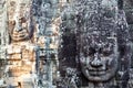 Giant stone face of Prasat Bayon temple, Cambodia Royalty Free Stock Photo