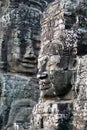 Giant stone face of Prasat Bayon temple, Cambodia Royalty Free Stock Photo