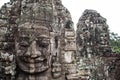 Giant stone faces at Prasat Bayon, Angkor Wat Royalty Free Stock Photo