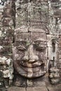Giant stone faces at Prasat Bayon, Angkor Wat Royalty Free Stock Photo