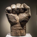 Giant Stone Fist Displayed In Museum: A Masterpiece Of Symmetry And Artistic Style