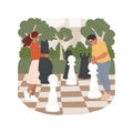 Giant street chess isolated cartoon vector illustration.