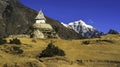 Buddhist Stupa Namche Bazaar Landscape Nepal Himalaya Mountains Everest Base Camp Royalty Free Stock Photo