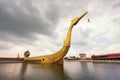 Giant Suphannahong boat in Kanchanaburi temple