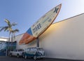 A giant surfboard with Surf City USA