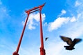 Giant Swing with flying pigeon Royalty Free Stock Photo