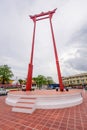 Giant swing landmark of bangkok city Royalty Free Stock Photo